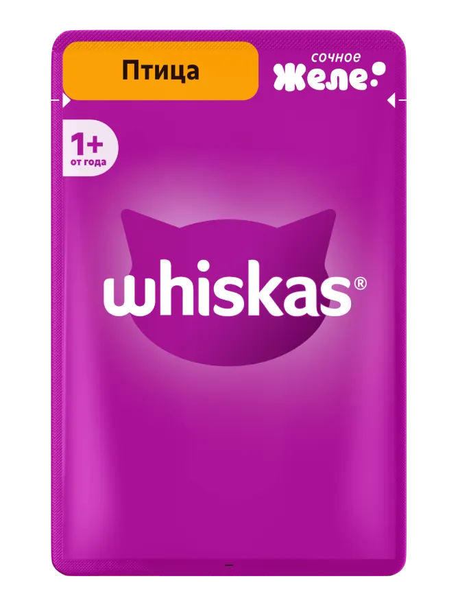 Упаковка: WHISKAS — Влажный корм Whiskas® для кошек, желе с домашней птицей, 75г